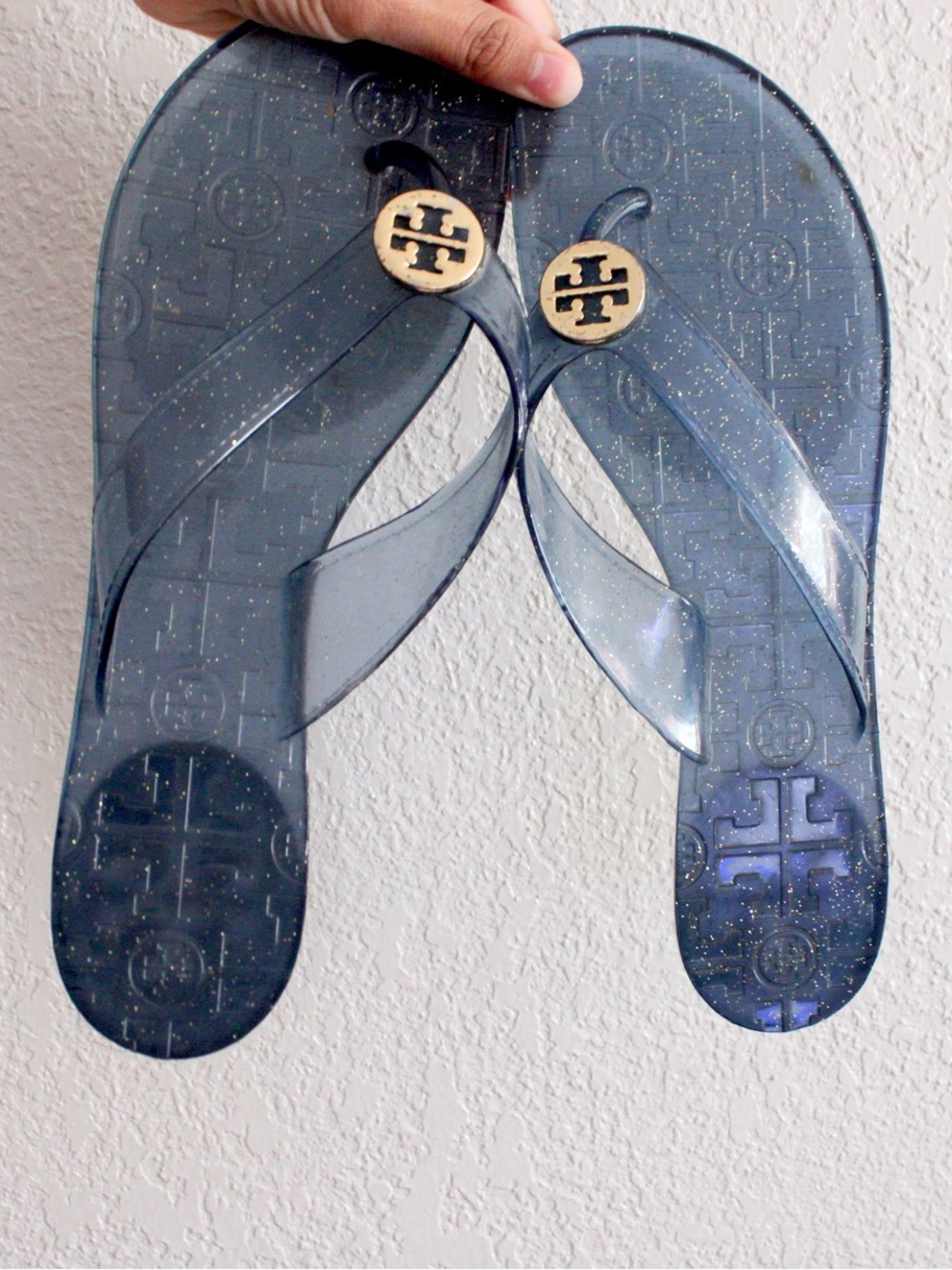 Tory Burch Thora Glitter Jelly Flip Flops